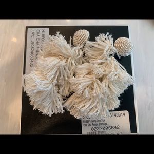 NEW Sachin Babi Ivory Fringe Cha Cha Earrings